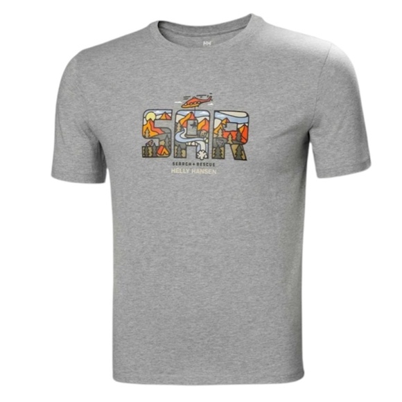 Helly Hansen athletic grey 100% organic cotton Search and Rescue t shirt XL - Picture 2 of 10